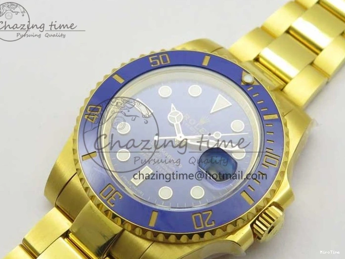 MiroTime 0522 TopPick Submariner 116610 LB ROF Best Edition YG Wrapped Blue Dial on YG Wrapped Bracelet A 2910